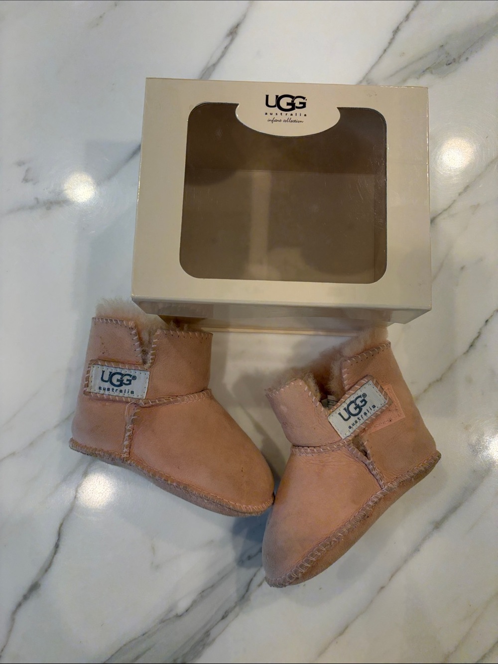 UGG Baby Blush Pink Sheepskin Booties